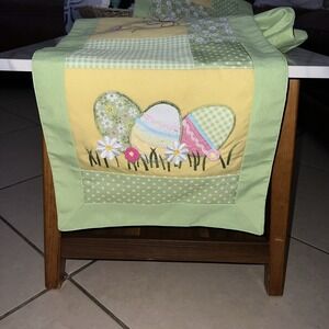 Inspired‎ Treasures Easter Eggs Embellished Table Runner 13"x72" Farmhouse